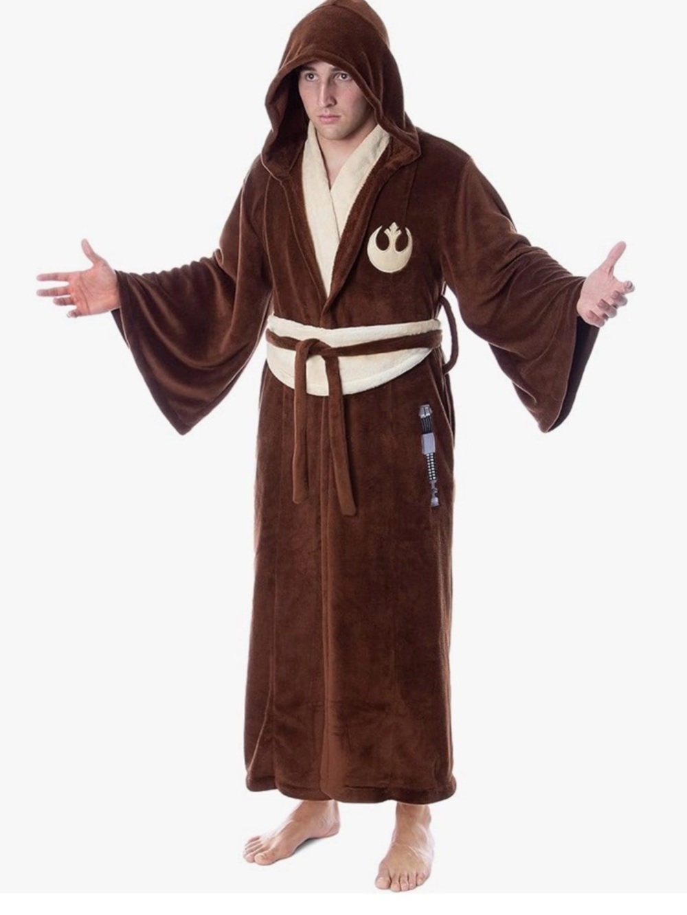 Star Wars Plush Hooded Robe in Brown and Cream